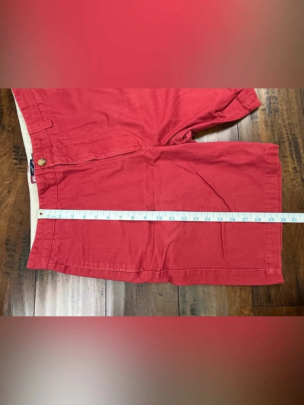 CHAPS Men’s Shorts Flat Front Chino Coral Pink 100% Cotton EUC Size 32